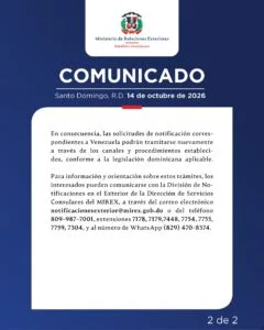 Cancillería reanuda notificaciones judiciales para ciudadanos y empresas en Venezuela