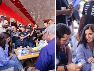 Embajadora de Estados Unidos comparte con políticos dominicanos en colmado de Baní