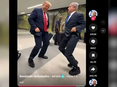 Netanyahu comparte video bailando "Dame hombro" con Trump