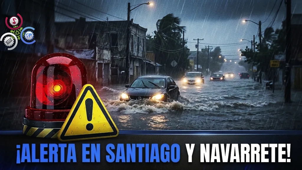 Lluvias intensas provocan inundaciones en avenidas de Santiago y Navarrete